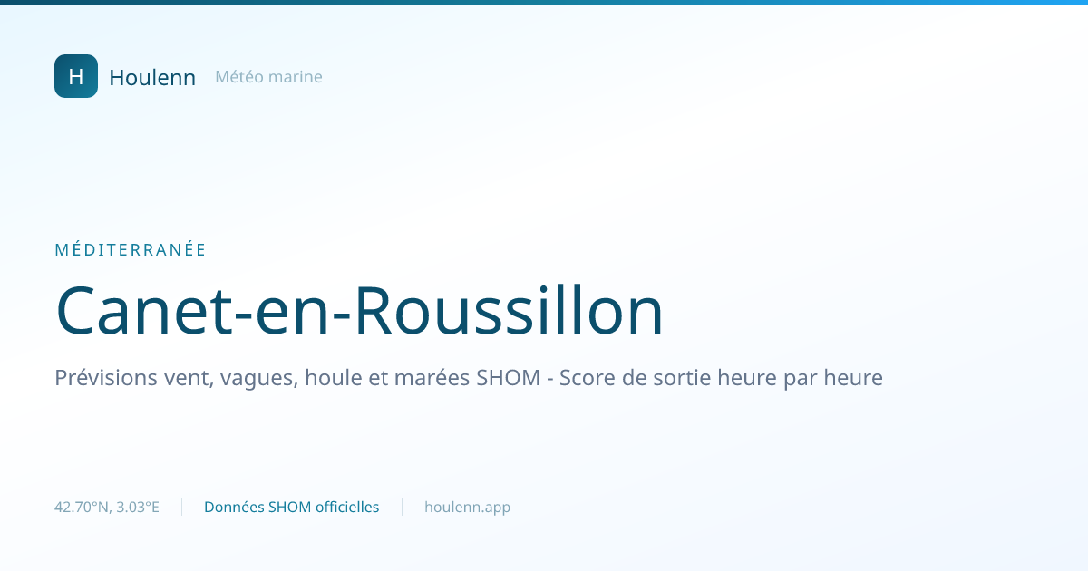Météo marine Canet-en-Roussillon - Prévisions & marées SHOM | Houlenn